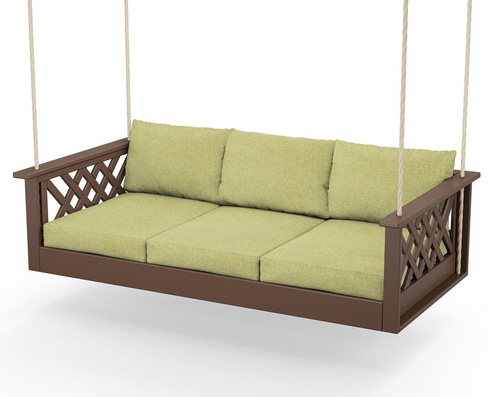 Wovendale Daybed Swing - Mahogany / Chartreuse Boucle