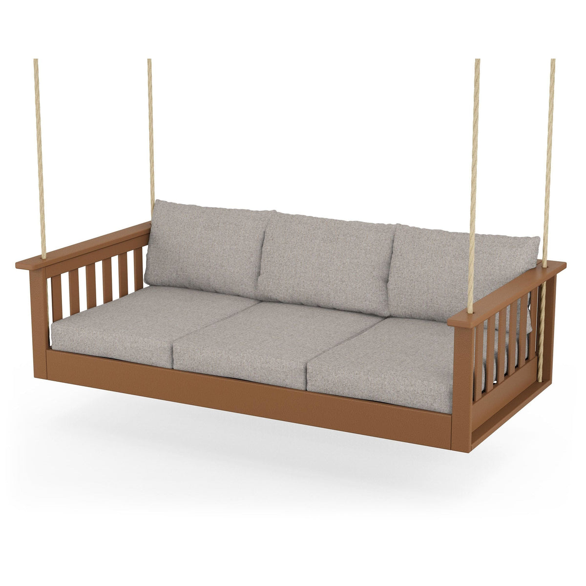 Vineyard Daybed Swing - Teak / Weathered Tweed