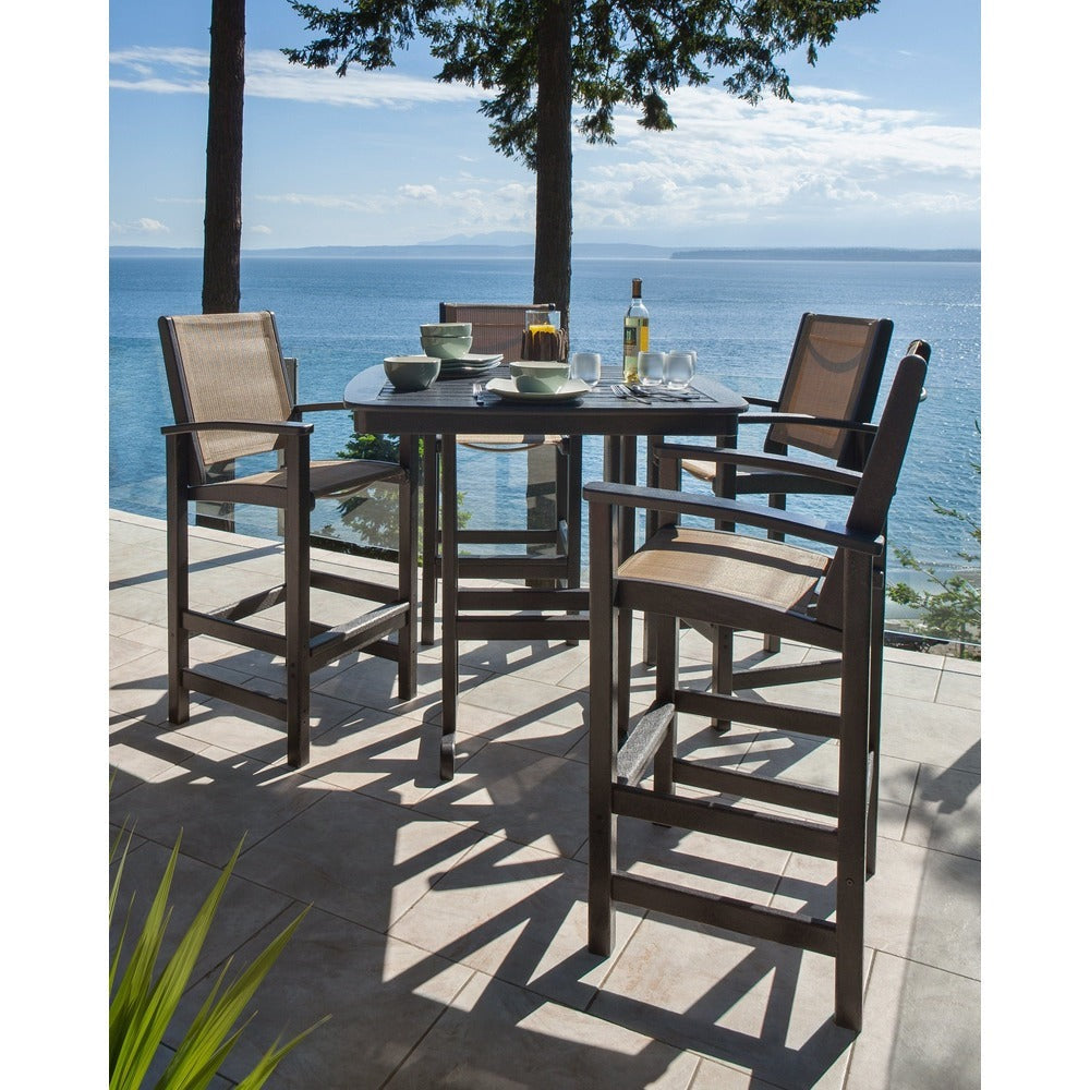 POLYWOOD® Coastal 5-Piece Bar Set - PWS210-1 Outdoor Furniture POLYWOOD®