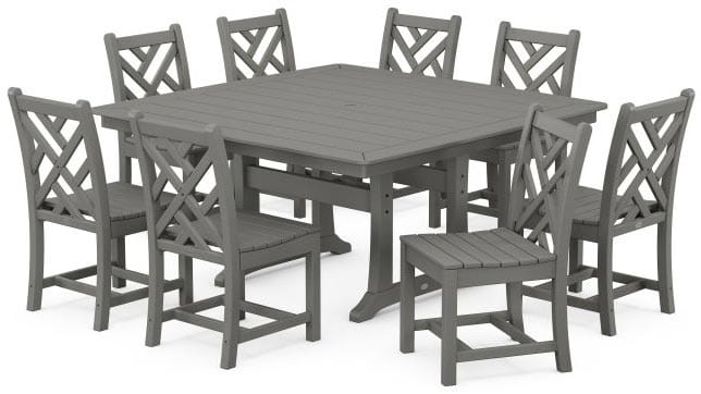 POLYWOOD® Dining Set - Chippendale 9-Piece Nautical Trestle - PWS735-1 Dining Set POLYWOOD®