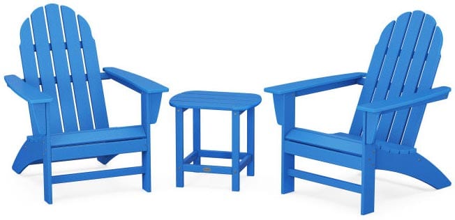 POLYWOOD® Vineyard 3-Piece Adirondack Set with South Beach 18" Side Table - PWS696-1 Adirondack Chair POLYWOOD®