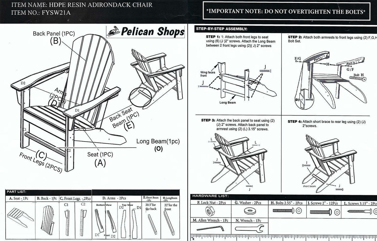 Atlas Patio Furniture - Surf City Poly Adirondack Chair Adirondack Chair Atlas Patio Furniture