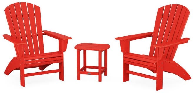 POLYWOOD® Nautical 3-Piece Curveback Adirondack Set - PWS419-1 Adirondack Chair POLYWOOD®