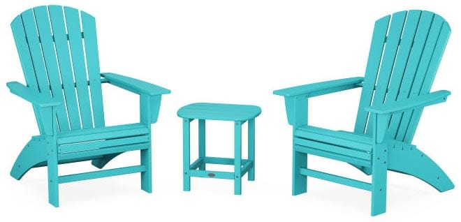 POLYWOOD® Nautical 3-Piece Curveback Adirondack Set - PWS419-1 Adirondack Chair POLYWOOD®