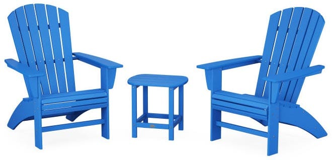 POLYWOOD® Nautical 3-Piece Curveback Adirondack Set - PWS419-1