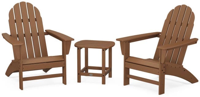 POLYWOOD® Vineyard 3-Piece Adirondack Set with South Beach 18" Side Table - PWS696-1 Adirondack Chair POLYWOOD®