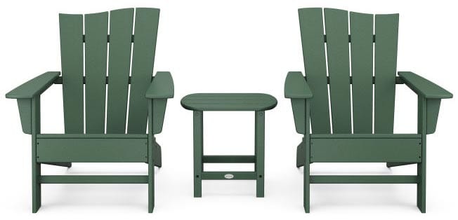 POLYWOOD® Wave 3-Piece Adirondack Chair Set - PWS587-1 Adirondack Chair POLYWOOD®