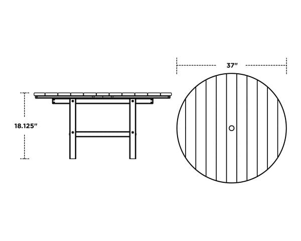 POLYWOOD® Round 37" Conversation Table - RCT38 Table POLYWOOD®