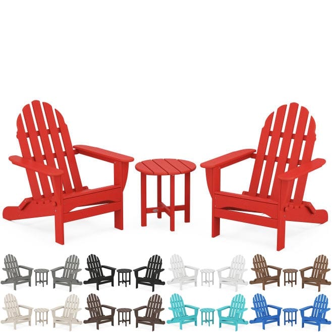 POLYWOOD® Classic Folding Adirondack 3-Piece Set - PWS214-1 Adirondack Chair POLYWOOD®