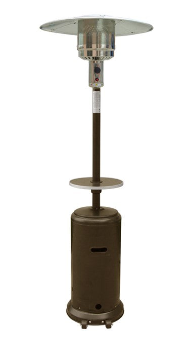 AZ Patio Heaters - 87&quot; Tall Outdoor Patio Heater with Table - Hammered Bronze - HLDS01-CGT
