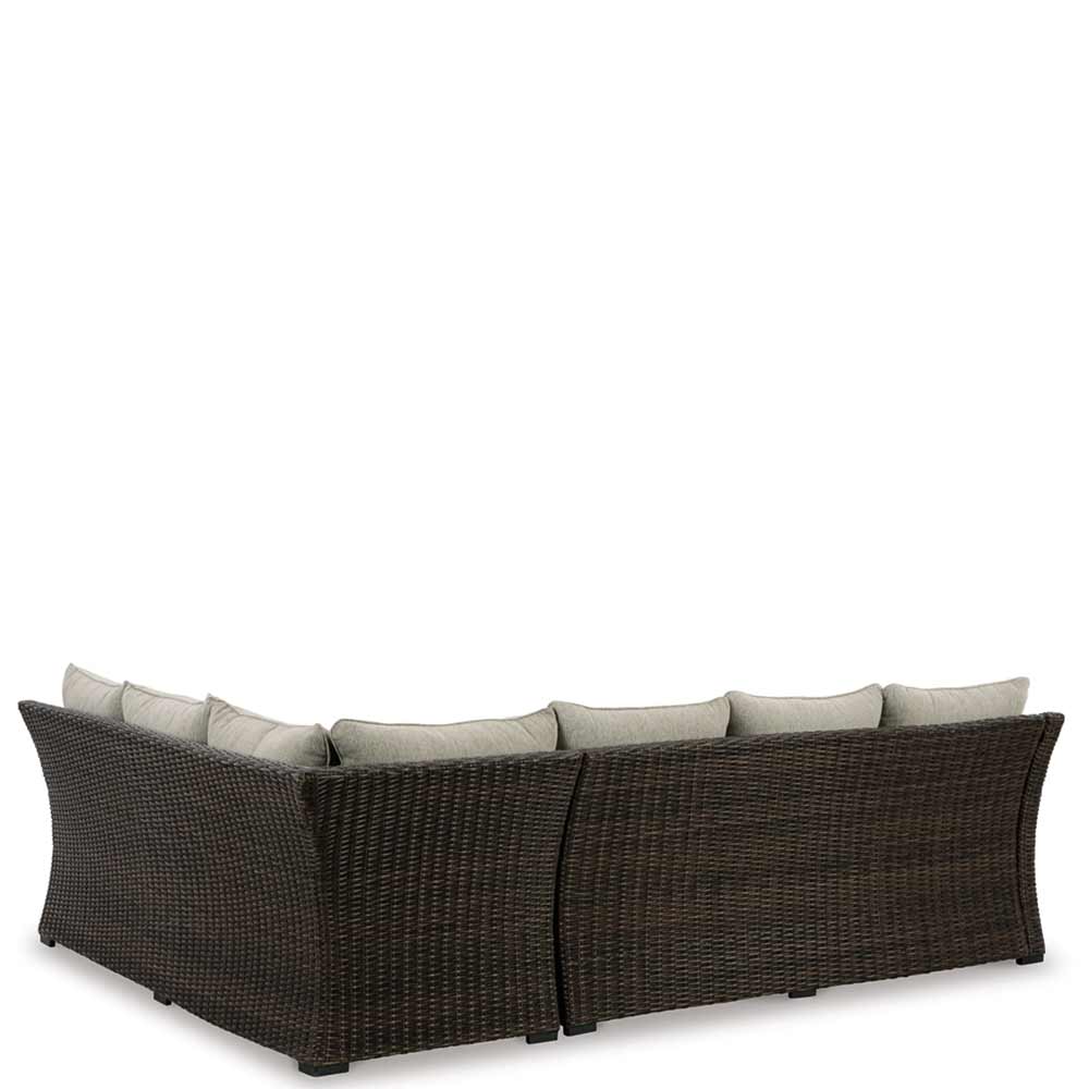 Ashley Furniture - Brook Ranch 3-Piece Outdoor Sectional Set