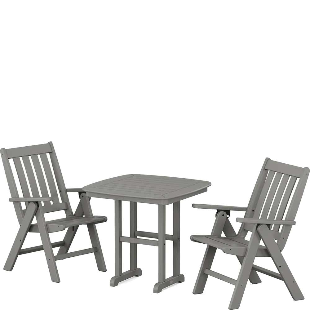 POLYWOOD® Vineyard Folding Chair 3-Piece Dining Set - PWS1231-1 Patio Set POLYWOOD®