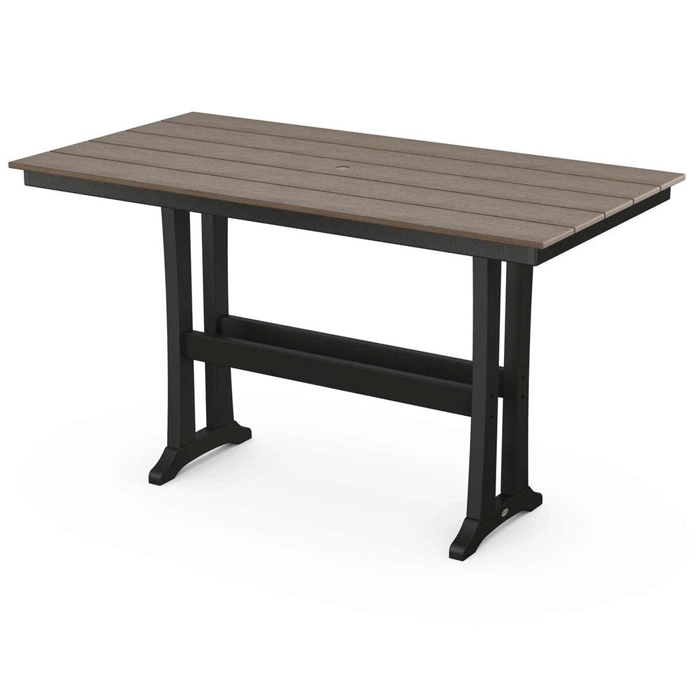 POLYWOOD® Farmhouse Trestle 37" x 72" Bar Table - Select Accents - PLB83-T1L1 Table POLYWOOD®
