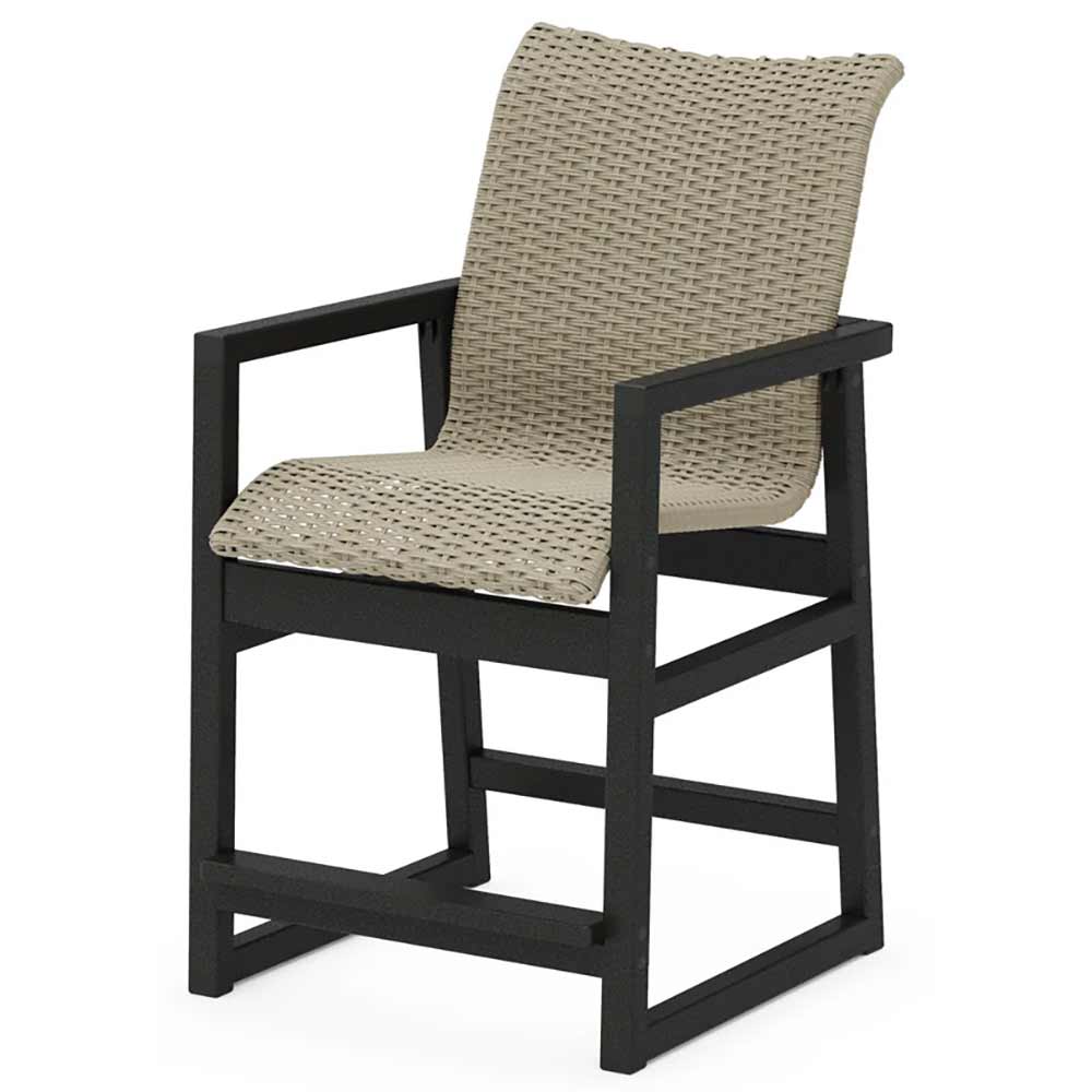 POLYWOOD® EDGE Woven Counter Arm Chair - EMD241