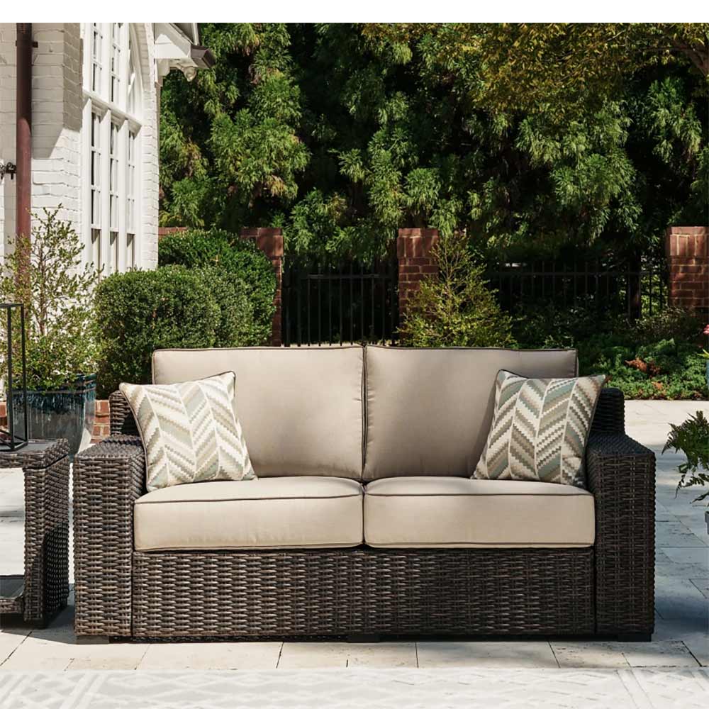 Ashley Furniture - Coastline Bay Outdoor Loveseat with Cushion Deep Seating Ashley Furniture