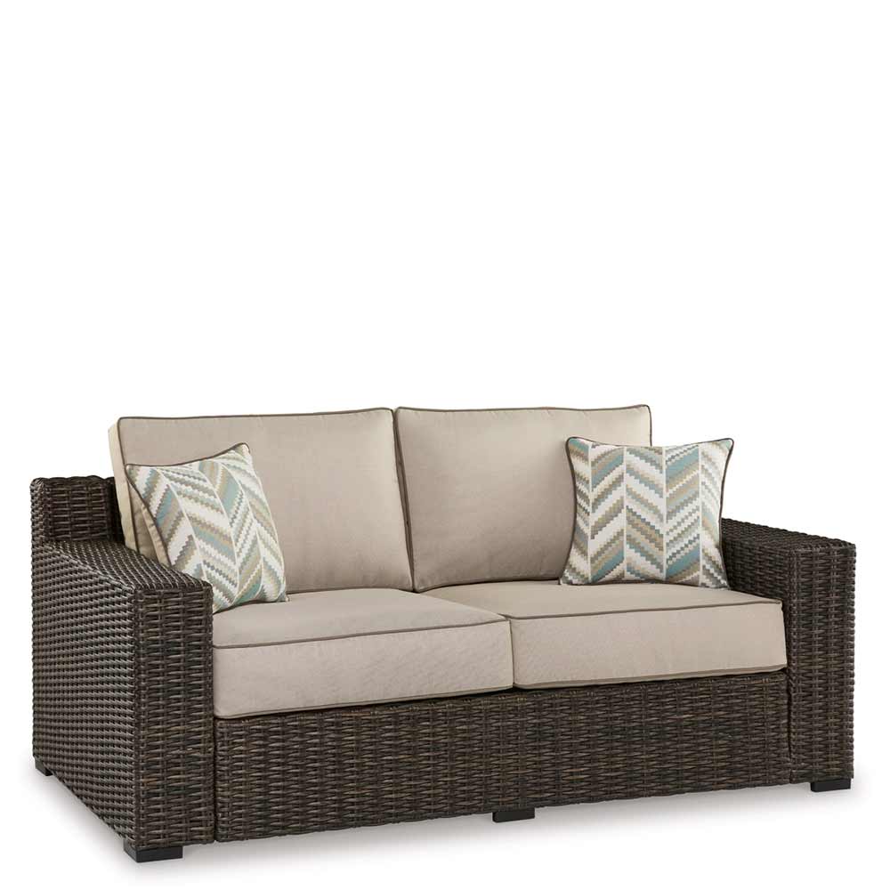 Ashley Furniture - Coastline Bay Outdoor Loveseat with Cushion Deep Seating Ashley Furniture
