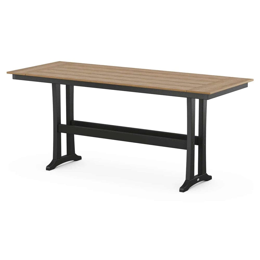 POLYWOOD® Farmhouse Trestle 38" x 96" Bar Table - Select Accents - PLR84-T1L1 Table POLYWOOD®