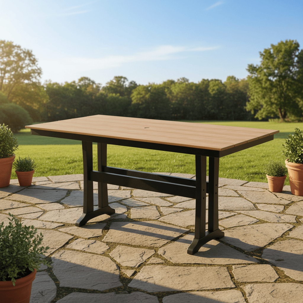 POLYWOOD® Farmhouse Trestle 37" x 72" Counter Table - Select Accents - PLR83-T1L1 Table POLYWOOD®