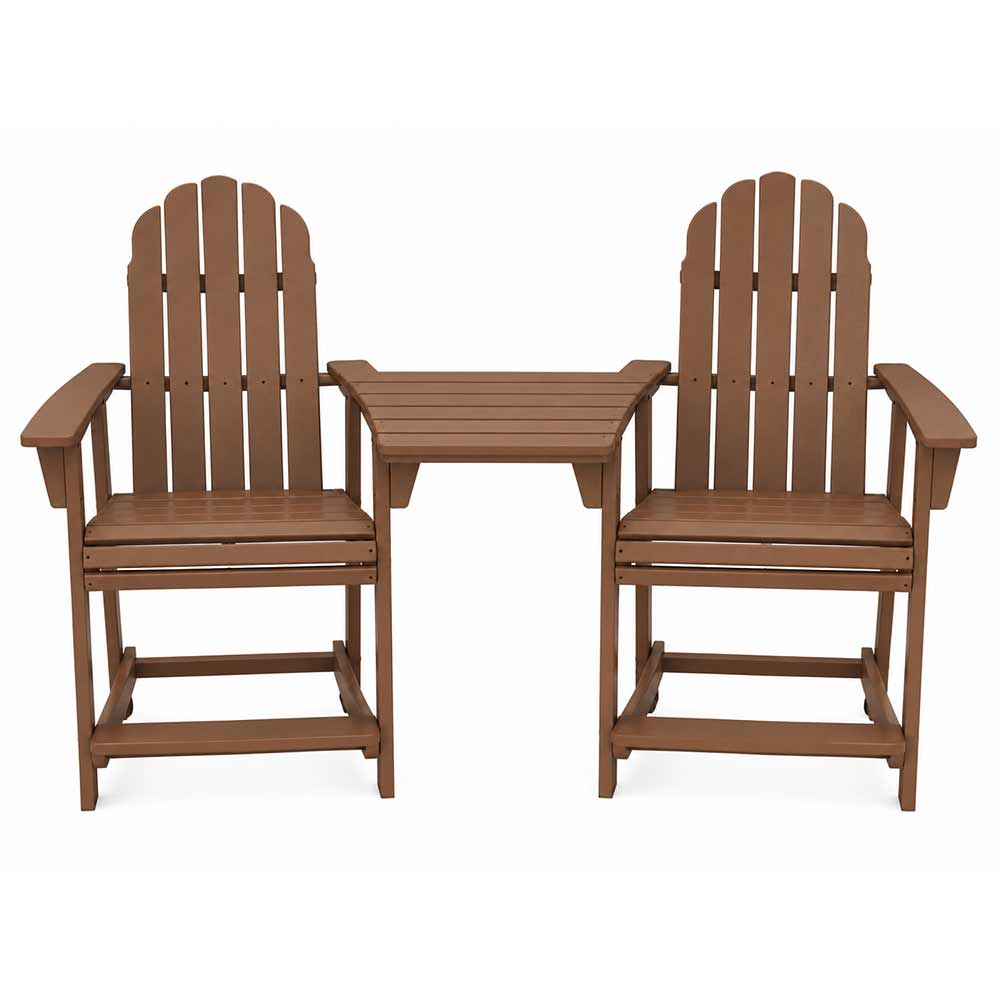 POLYWOOD® Vineyard 2 Curveback Adirondack Counter Chairs & Angled Adirondack Dining Connecting Table