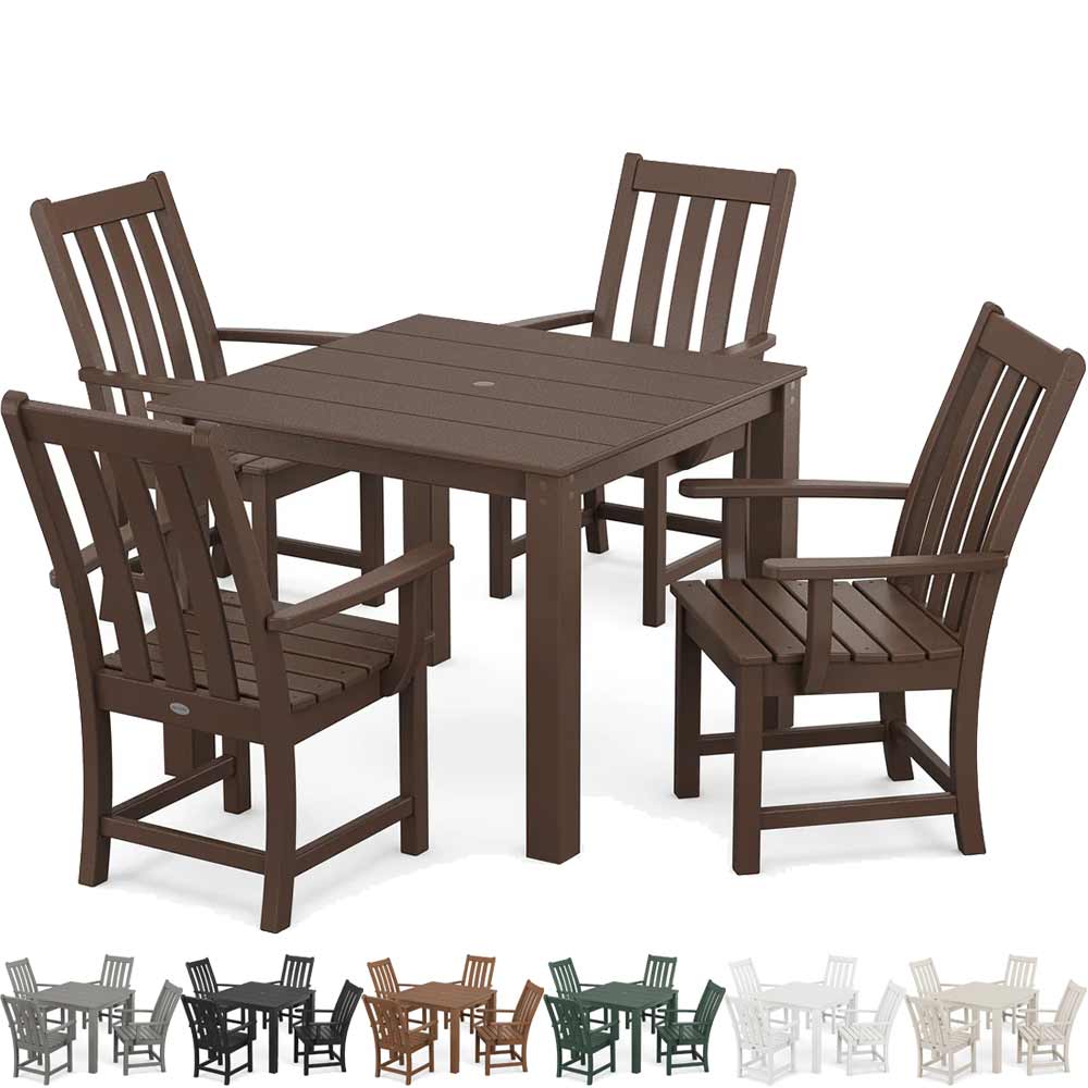 POLYWOOD® Vineyard 5-Piece Parsons Dining Set - PWS2365-1 Dining Set POLYWOOD®