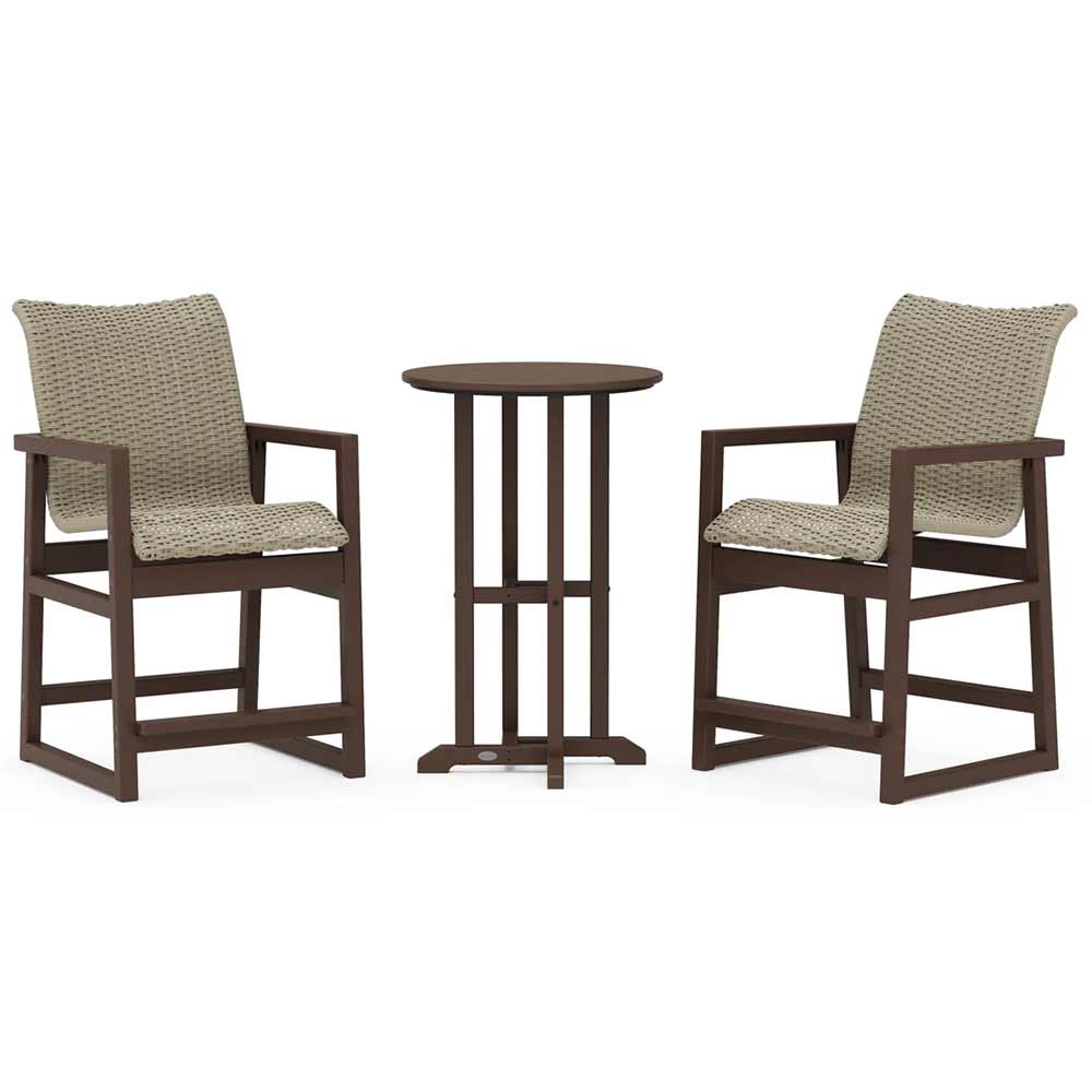 POLYWOOD® EDGE Woven 3-Piece Farmhouse Counter Set - PWS2909-1