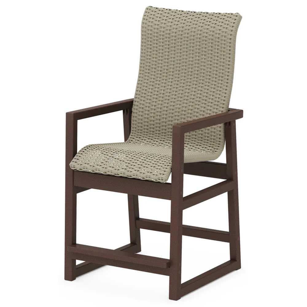 POLYWOOD® EDGE Woven High-Back Counter Arm Chair - EMD251
