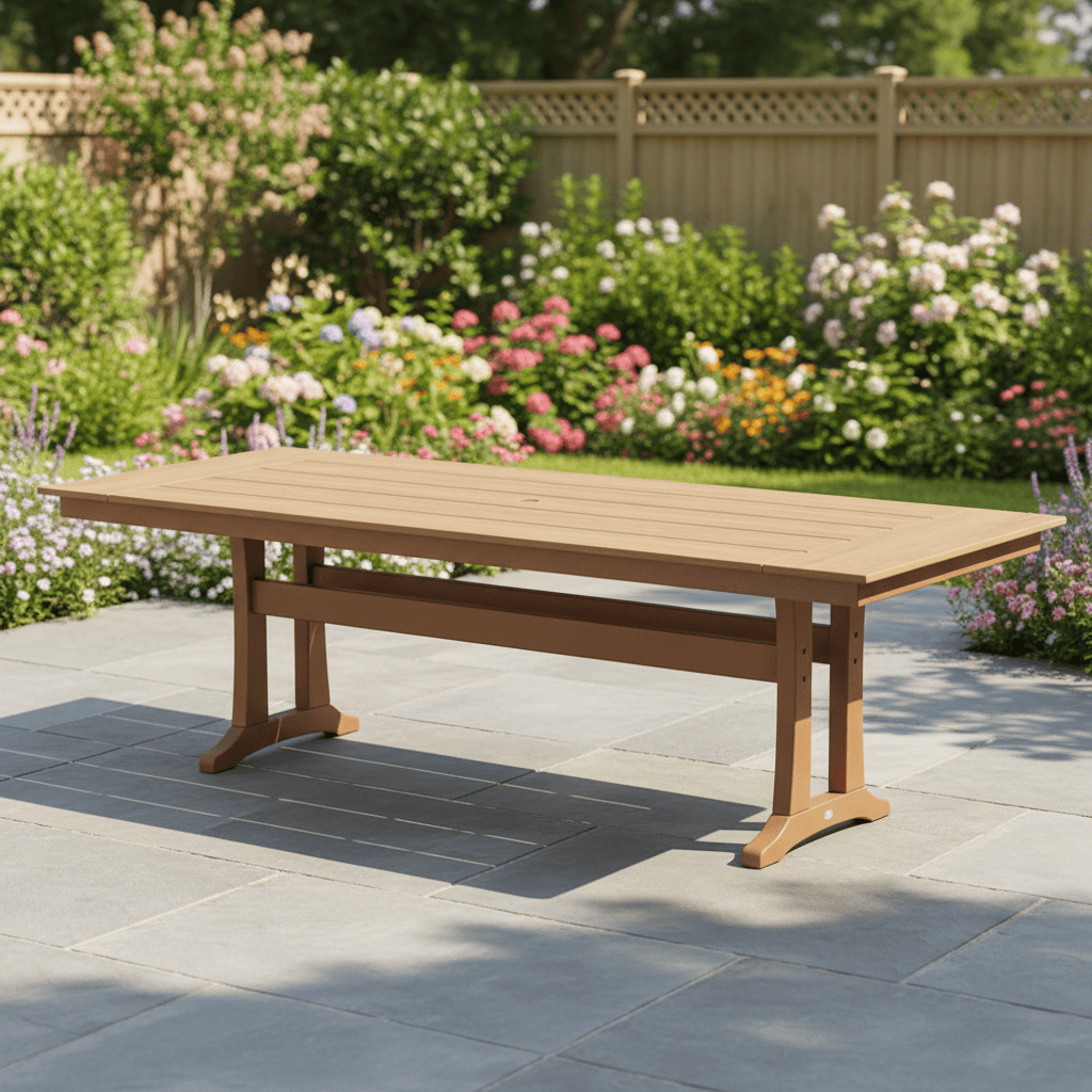 POLYWOOD® Farmhouse Trestle 38" x 96" Dining Table - Select Accents - PL84-T1L1 Table POLYWOOD®