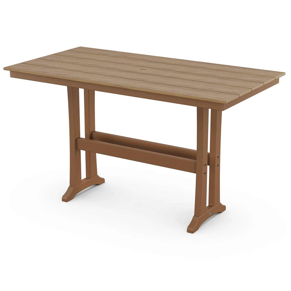 POLYWOOD® Farmhouse Trestle 37" x 72" Bar Table - Select Accents - PLB83-T1L1 Table POLYWOOD®