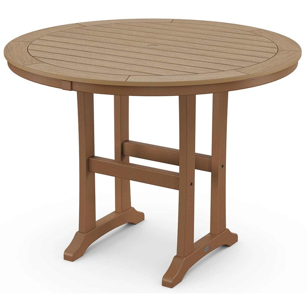 POLYWOOD® Nautical Trestle 48" Round Counter Table - Select Accents - RRT448-L1 Dining Table POLYWOOD®