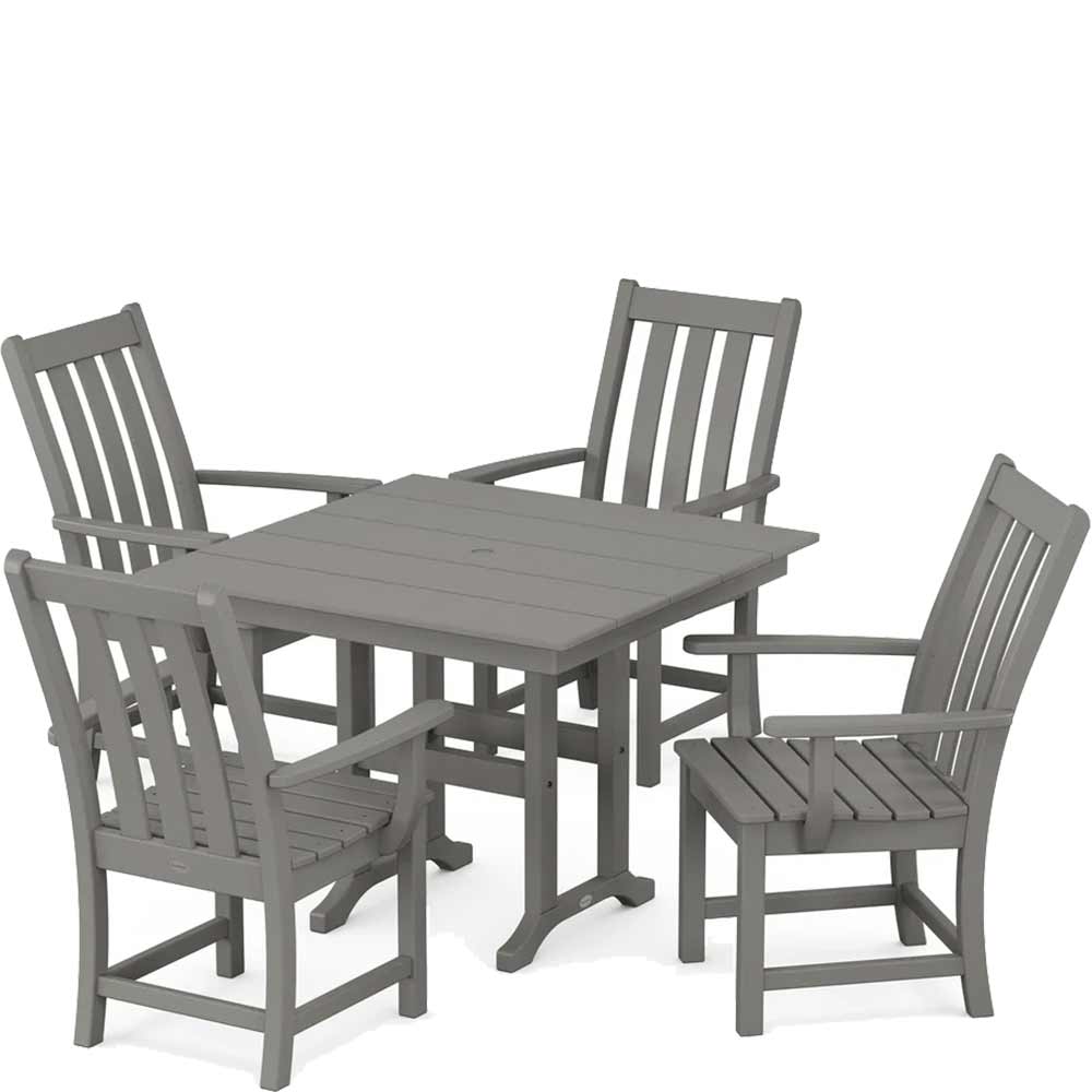 POLYWOOD® Vineyard 5-Piece Farmhouse Dining Set - PWS1166-1