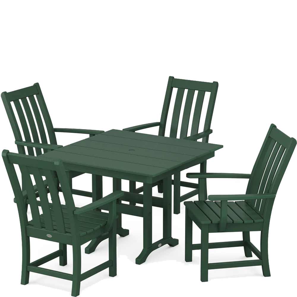 POLYWOOD® Vineyard 5-Piece Farmhouse Dining Set - PWS1166-1