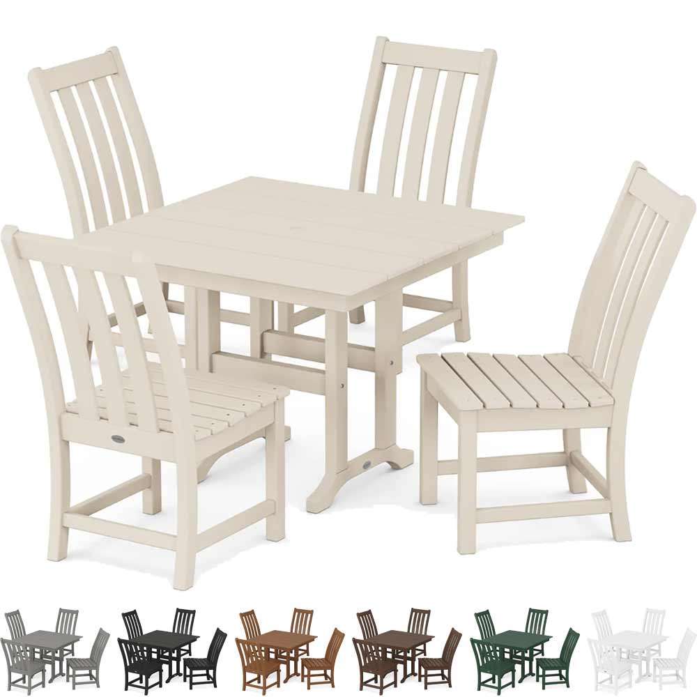 POLYWOOD® Vineyard Side Chair 5-Piece Farmhouse Dining Set - PWS1164-1