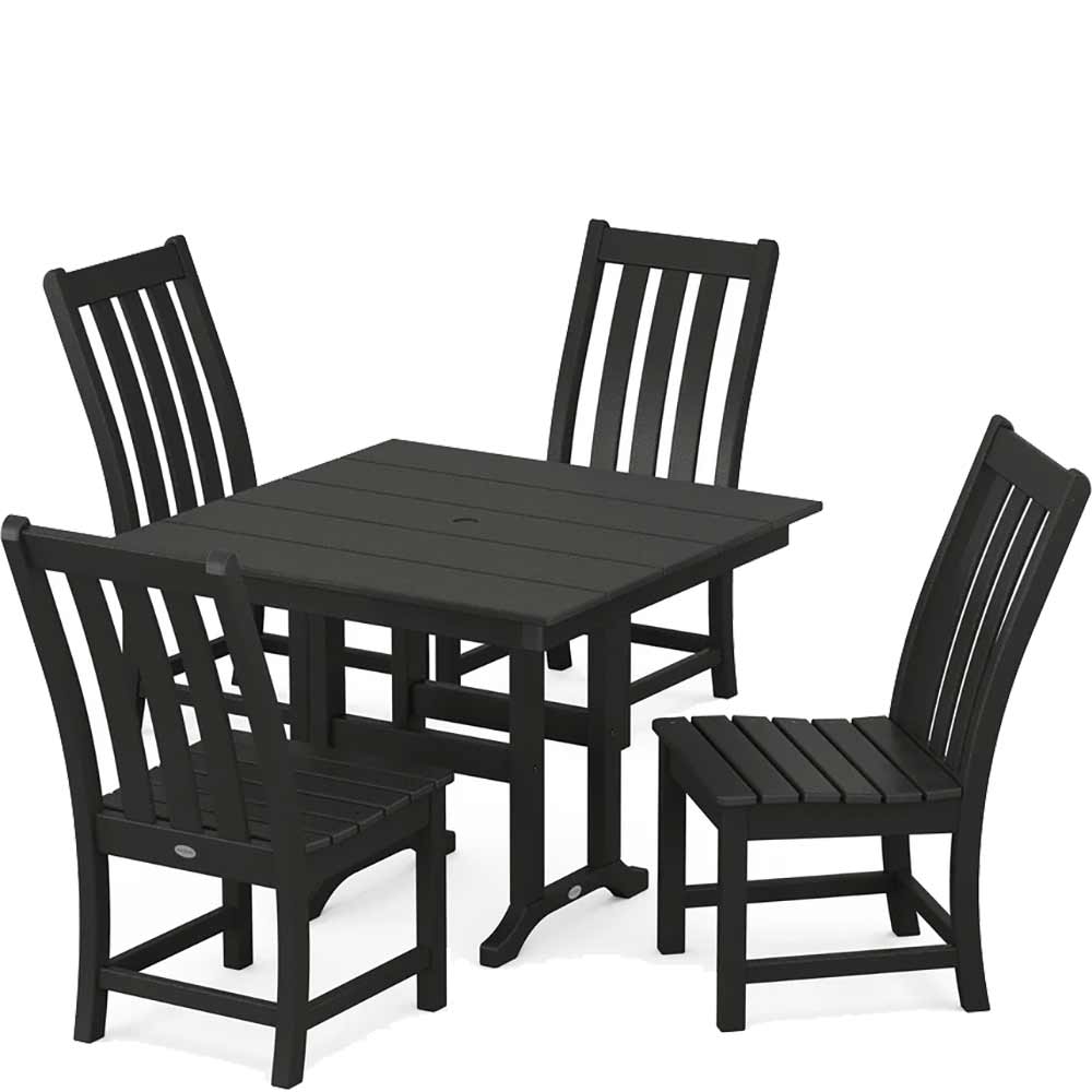 POLYWOOD® Vineyard Side Chair 5-Piece Farmhouse Dining Set - PWS1164-1