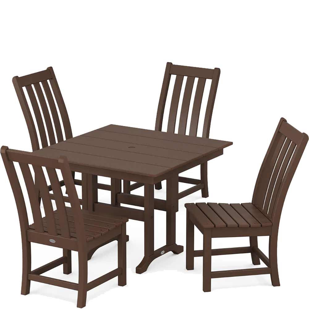 POLYWOOD® Vineyard Side Chair 5-Piece Farmhouse Dining Set - PWS1164-1