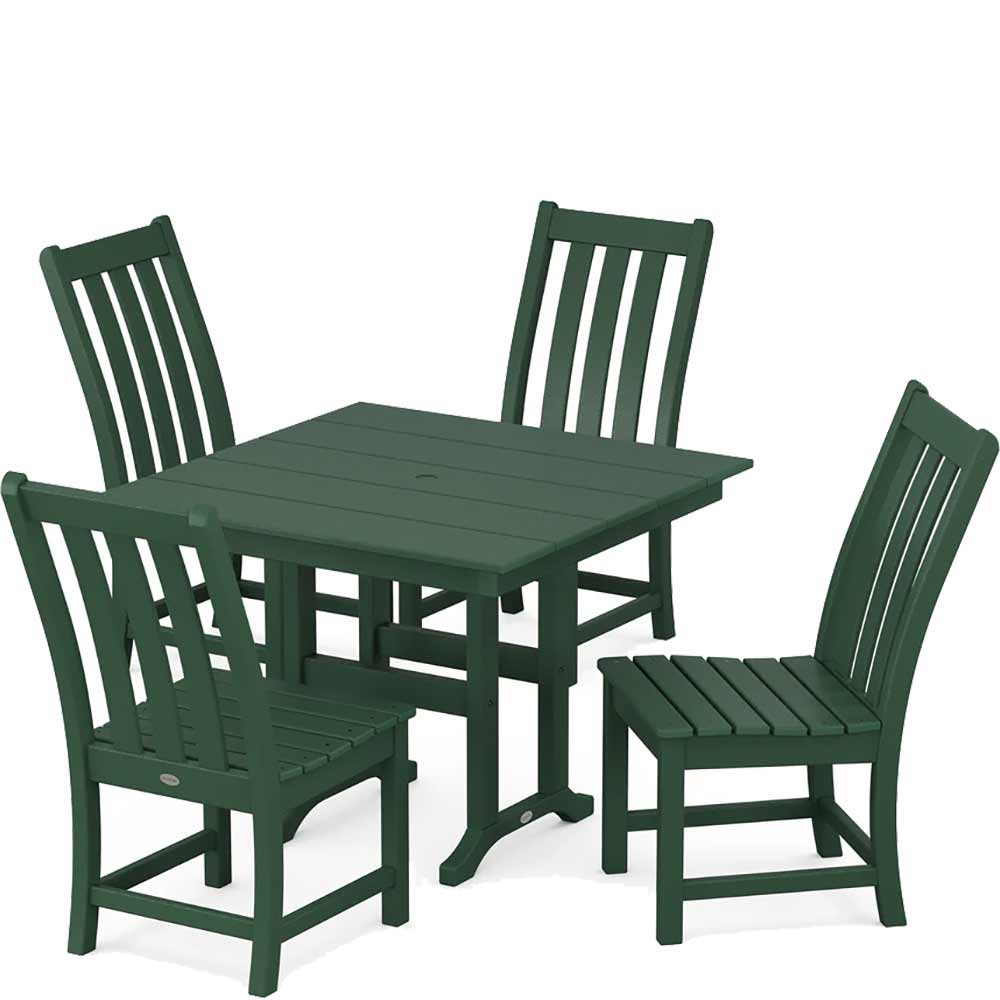 POLYWOOD® Vineyard Side Chair 5-Piece Farmhouse Dining Set - PWS1164-1