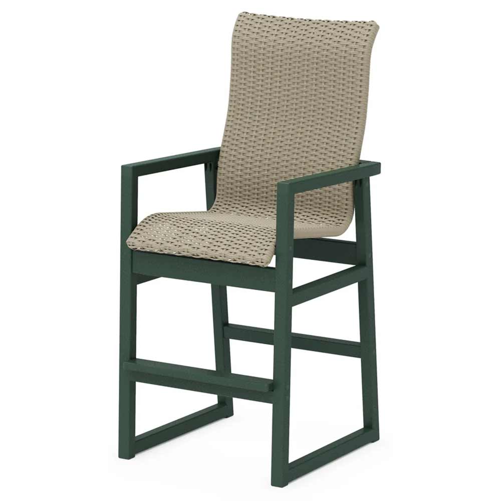 POLYWOOD® EDGE Woven High-Back Bar Arm Chair - EMD252