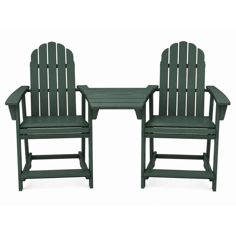 POLYWOOD® Vineyard 2 Curveback Adirondack Counter Chairs & Angled Adirondack Dining Connecting Table