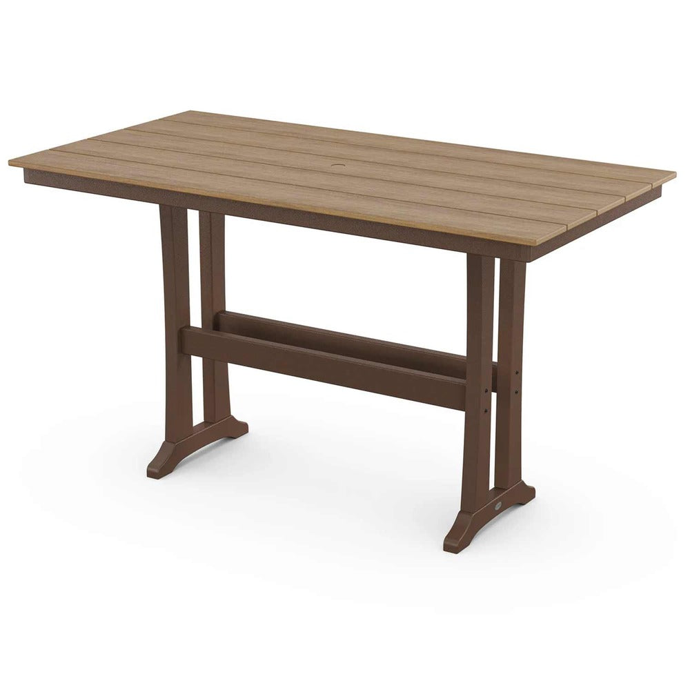 POLYWOOD® Farmhouse Trestle 37" x 72" Bar Table - Select Accents - PLB83-T1L1 Table POLYWOOD®