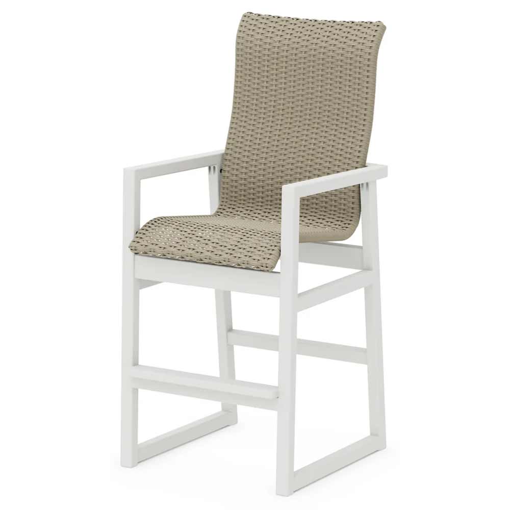 POLYWOOD® EDGE Woven High-Back Bar Arm Chair - EMD252