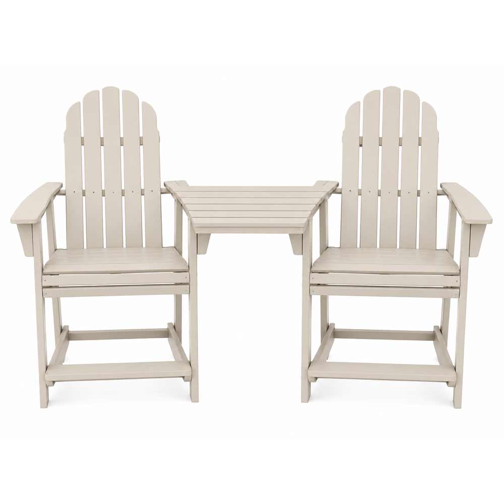 POLYWOOD® Vineyard 2 Curveback Adirondack Counter Chairs & Angled Adirondack Dining Connecting Table
