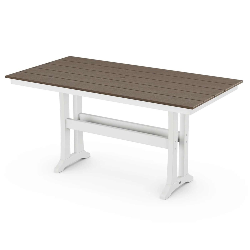 POLYWOOD® Farmhouse Trestle 37" x 72" Counter Table - Select Accents - PLR83-T1L1 Table POLYWOOD®