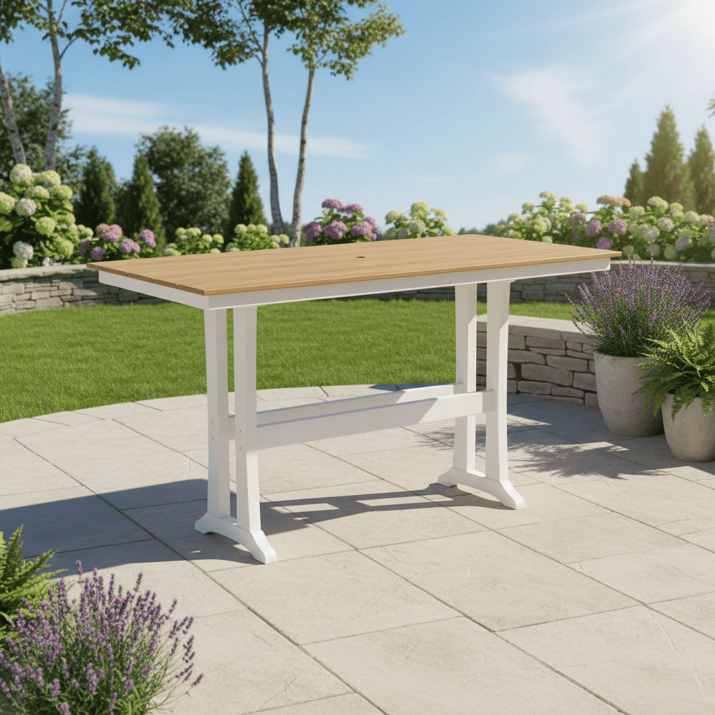 POLYWOOD® Farmhouse Trestle 37" x 72" Bar Table - Select Accents - PLB83-T1L1 Table POLYWOOD®
