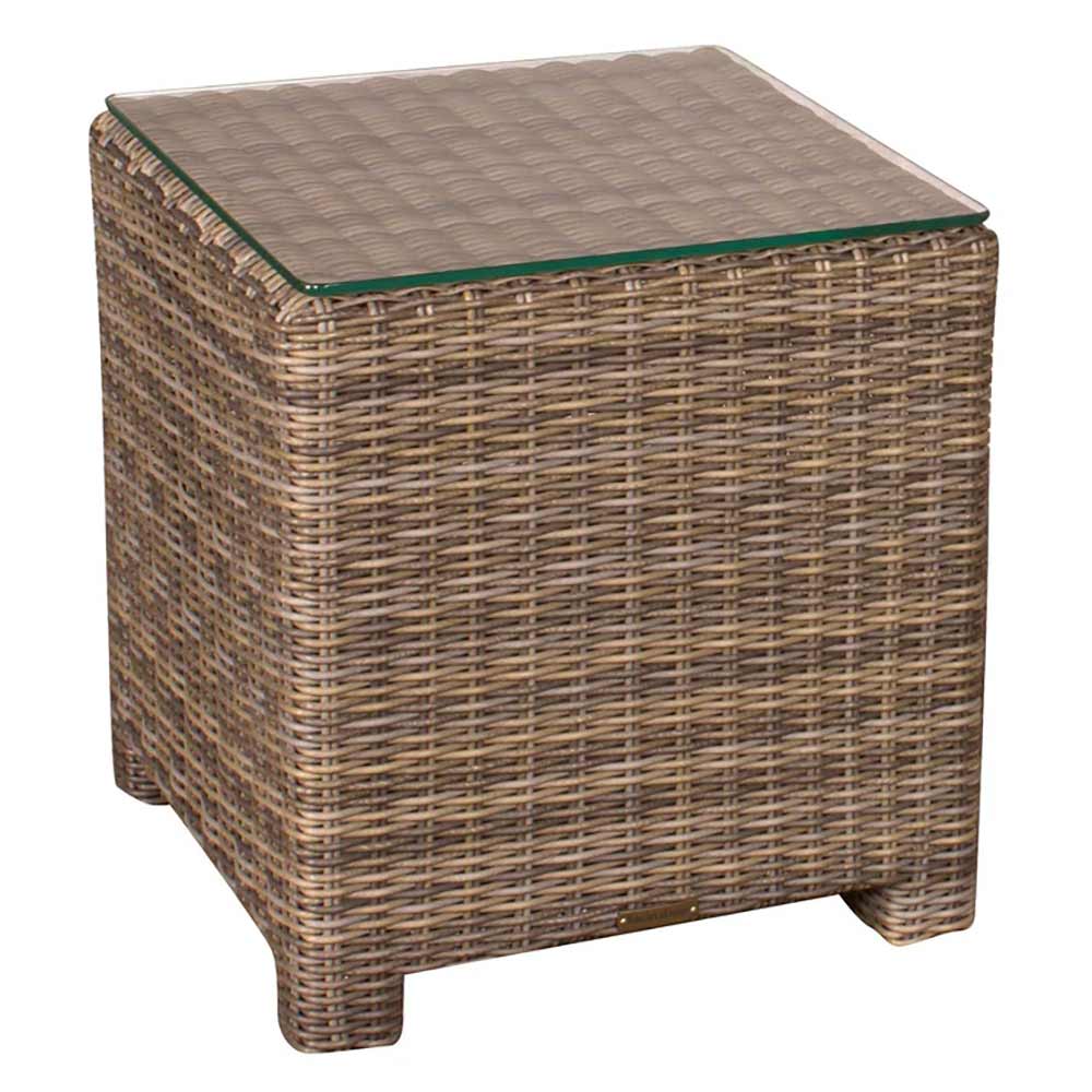 North Cape Wicker - Bainbridge Square End Table w/ Glass End Table North Cape