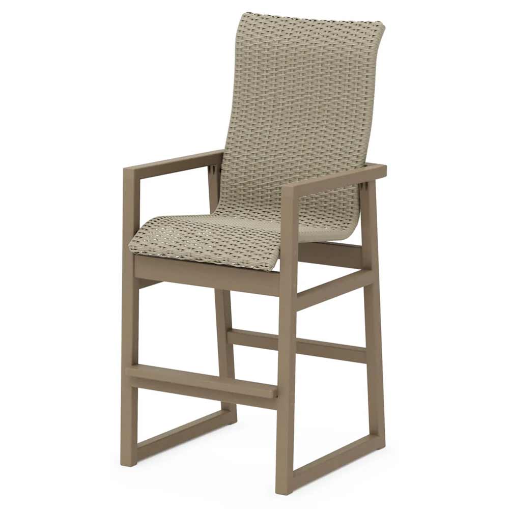 POLYWOOD® EDGE Woven High-Back Bar Arm Chair - EMD252