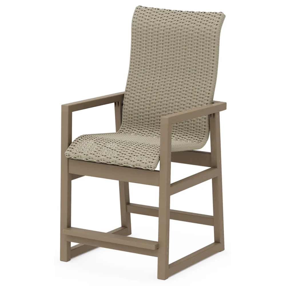 POLYWOOD® EDGE Woven High-Back Counter Arm Chair - EMD251