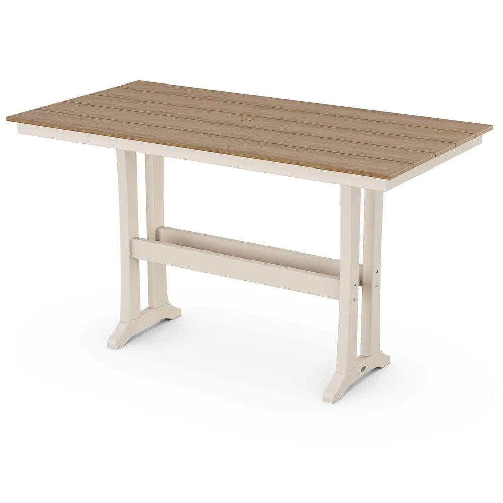POLYWOOD® Farmhouse Trestle 37" x 72" Bar Table - Select Accents - PLB83-T1L1 Table POLYWOOD®