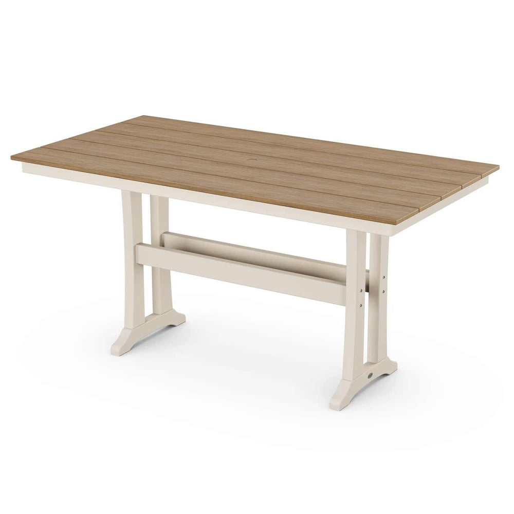 POLYWOOD® Farmhouse Trestle 37" x 72" Counter Table - Select Accents - PLR83-T1L1 Table POLYWOOD®