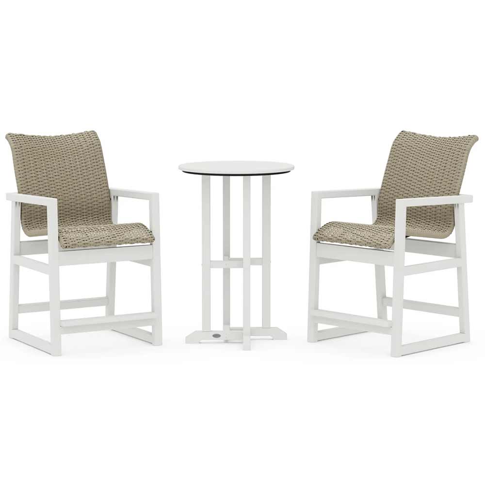 POLYWOOD® EDGE Woven 3-Piece Farmhouse Counter Set - PWS2909-1
