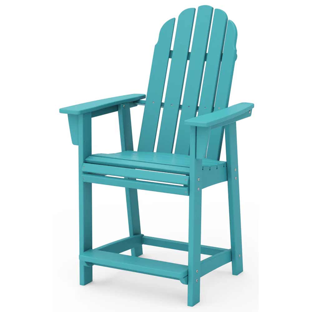 POLYWOOD® Vineyard Curveback Adirondack Counter Chair - ADD601
