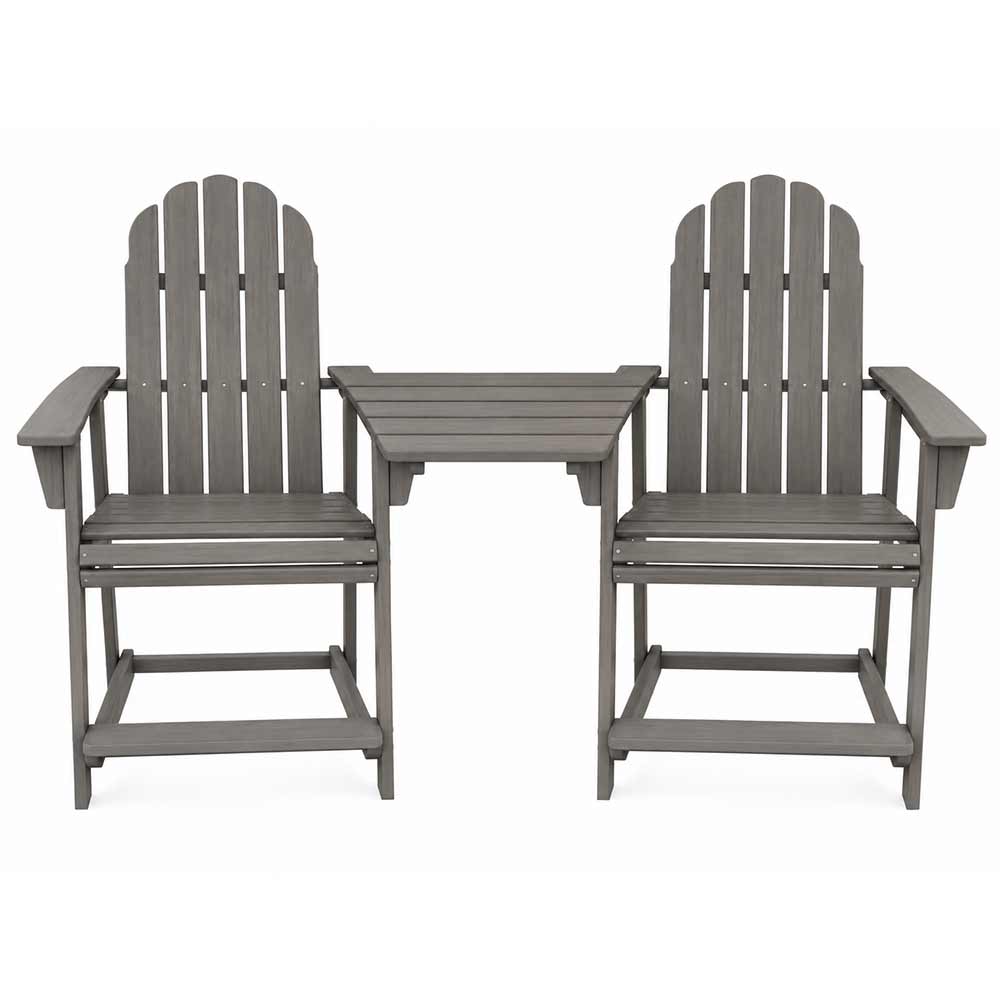POLYWOOD® Vineyard 2 Curveback Adirondack Counter Chairs & Angled Adirondack Dining Connecting Table
